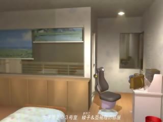 Beguiling 3d hentai vajzë jep bj në një futanari