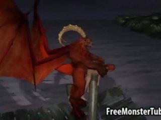3d 漫畫 特點 得到 性交 在戶外 由 一 winged demon