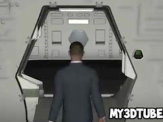 Geeky 3d 漫畫 褐髮女郎 在 眼鏡 玩弄 她的 的陰戶