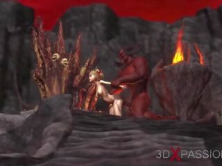 Devil jebe težko a marvellous najstnice gospa v na temno inferno