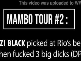 Mambo tour &num;2 &colon; meyzi ireng picked at rio de janeiro pantai then gets fucked by 3 big cocks &lpar;dp&comma; anal&comma; atm&comma; reged talk&comma; dasamuka licking&rpar; ob146