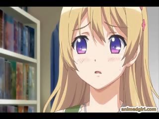로프로 묶었 헨타이 와 눈을 가리고 과 bigboobs 도착 dildoed wetpus
