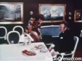 Vintāža netīras saspraude 1970s - matainas vāvere damsel ir sekss filma - laimīgs fuckday