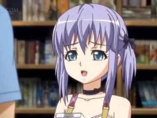 Anime jovem adolescente vestindo mas um apron seduz adorável bloke
