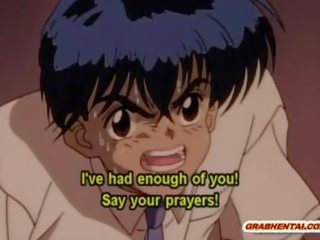 Bondage anime gets whipped and fucked by monstr