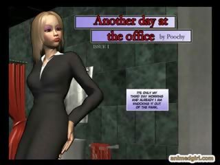 3d комічна офіс молодий жінка з bigboobs