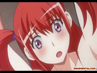 묶여 헨타이 도착 압착 그녀의 bigboobs 과 단단한 찌르고