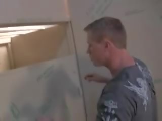 Ally ann sucks pecker through a kakus wall before meeting her meatpoles