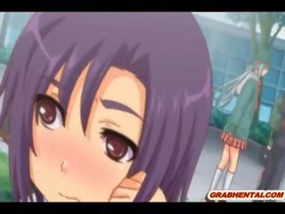 Japanese Hentai young woman Squeezing Tits And gorgeous Poking