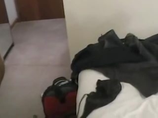 Білявка grown і чорна жеребець в a готель room,h