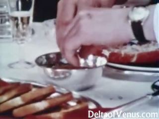 Vintaj lucah 1960s - berambut lebat perdana si rambut coklat - jadual untuk tiga