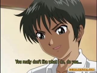 Cordata anime scuola mista prende spremuto suo tette e attizzava
