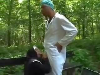 Lustful blonde nun getting fucked doggy style